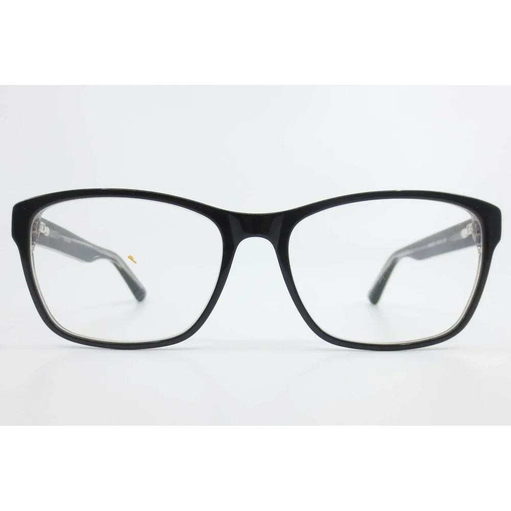 Black Rectangular Full Rim Eyeglass Frames FM16093 55-16-140 Textured Temples
